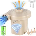 Ahlsen - gonfleur electrique - gonfleur matelas gonflable avec batterie 4000mah, portable gonfleur piscine ...