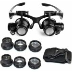 Grossissement 10x 15x 20x 25x, loupe  lumire led rglable pour bijoutiers horlogers - ahlsen