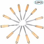 Ahlsen jeu de burins � main en bois sculpt�, outil de gouges pour menuiserie 12 en 1