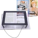 Loupe de lecture, loupe avec lumire led, loupe rectangulaire mains libres avec grossissement 3x, 4 lampes ...