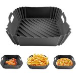 Ahlsen - moule silicone air fryer, réutilisable accessoires pour friteuse à air, carré panier friteuse ... Ahlsen - moule silicone air fryer, réutilisable accessoires pour friteuse à air, carré panier friteuse ...