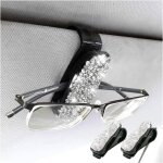 Ahlsen - porte lunettes pour voiture, 2 pcs support lunettes pour voiture en strass, clips de pare - ...