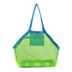 Ahlsen sac de plage en maille grand sac en filet pliant pour rangement de jouets sable plage enfant maille ...