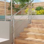 Aica sanitaire - garde - corps 80cm - en inox 304 - 1 main courante et 3 traverses - intrieur & extrieur ...