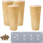Aiducho pieds de table en bois de 15 cm lot de 4 pieds de meubles en bois massif inclin�s coniques avec ...