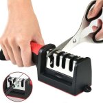 Aiguiseur couteaux professionnel , 4 - en - 1 aiguiseur de cuisine affuteur couteau et ciseaux, knife ...