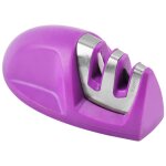 Aiguiseur de cuisine(violet) professionnel 2 en 1 manuel aiguiseur pour couteaux en acier inoxydable ...