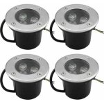 Aiperq 4 pack 3w ip65 spot led encastr� ext�rieur 270 lumen rond led terrasse downlight lampe d'�clairage ...