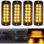 Aiperq 4 pi�ces 12 - 24v led stroboscopique voiture ampoule led voiture orange lumineux feux �clairage ...