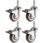 Aiperq - 4 pi�ces roues pivotantes, 25mm m6 x 15mm pole roulettes de meubles pour chariots -