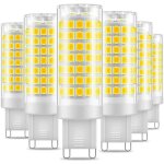 Aiperq lot de 6 ampoules led g9, sans scintillement, 7 w, blanc froid 6000 k, 650 lm, �quivalent � 60 ...