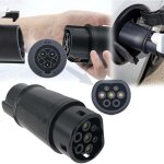 Aiperq adaptateur de c�ble de charge type 1 � type 2 v�hicule �lectrique, 16 / 32a ev connecter de chargeur(sa ...
