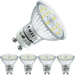 Aiperq - ampoules led gu10 blanc froid, 4. 9w �quivalent halog�ne 75w, lot de 4, 6000k 585 lumens �clairag ...