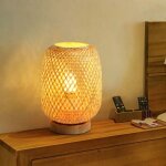 Aiperq - bambou tissage lanterne lampe de table lampe de chevet style japonais veilleuse d�corative �clairage ...