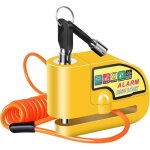 Aiperq - bloc disque alarme antivol moto bloque disque scooter disc lock avec alarme de 110db, 2cl�s, ...