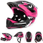 Aiperq - casque int�gral enfant d�tachable - rouge rose - v�lo, skate, rollers