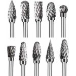 Aiperq - fraises sur tige en carbure de tungstne  double coupe, 10 pices kit de fraises rotatives ...