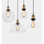 Aiperq - lustre vintage lustre en verre industriel edison e27 pi�destal chambre salon cuisine salle � ...