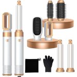 Air brush 6 en 1 air styler pro hair styler avec 1000w seche cheveux, brosse soufflante, brosse seche ...