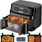 Air fryer 12l r�glable une ou deux chambres grande friteuse sans huile, 8 - en - 1 friteuse air fryer ...
