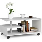 Table basse akord vini sur roulettes blanche 90 cm 90x51x40 cm