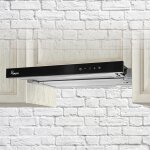 Akpo - hotte aspirante sous - meuble wk - 7 light glass touch 60 noir, inox Akpo - hotte aspirante sous - meuble wk - 7 light glass touch 60 noir, inox