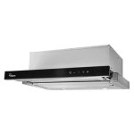 Akpo - hotte aspirante sous - meuble wk - 7 light glass touch 60 noir, inox