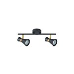 Akunadecor bandeau lumineux pour salle de bains de maximo 2 spots noir - cuir