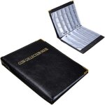 Album de collection 480 pochettes pour pi�ces de monnaie ? cuir noir, range pi�ces de diff�rents diam�tres, ...