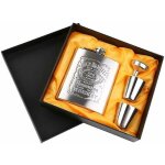 Alcohol flask 7oz / 198ml silver stainless steel hip flask, with 2 pcs cups and 1pcs stainless steel ...