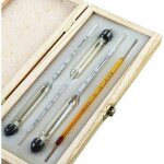 Alcoom�tre professionnel - ensemble de 3 hydrom�tres avec une division de 0 � 100 % + thermom�tre pour ...