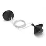 Alice - kit de suspension pour ampoule alice v / p e27 avec rosace noire, cble tress transparent et ...