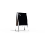 Allboards - chevalet stop trottoir avec cadre en bois laqu argent 100x60cm, chevalet publicitaire