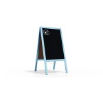 Allboards - chevalet stop trottoir avec cadre en bois laqu bleu 118x61cm, chevalet publicitair