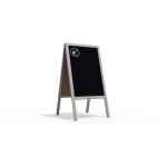 Allboards - chevalet stop trottoir avec cadre en bois laqu gris 118x61cm, chevalet publicitaire