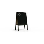 Allboards - chevalet stop trottoir avec cadre en bois laqu noir 100x60cm, chevalet publicitaire