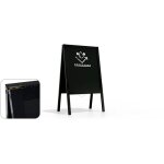 Allboards - chevalet stop trottoir tanche avec cadre en bois laqu noir 100x60cm, chevalet publicitaire ...