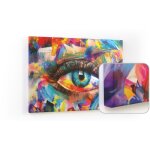 Allboards - tableau magnétique canvasboards 90x60cm - ?il arc - en - ciel Allboards - tableau magnétique canvasboards 90x60cm - ?il arc - en - ciel