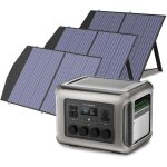 R2500 station �lectrique portable avec 3x panneau solaire pliables de 100w, 2016wh batterie lfp, avec ...