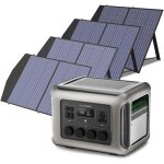 R2500 station �lectrique portable avec 4x panneau solaire pliables de 100w, 2016wh batterie lfp, avec ...