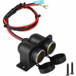 Allume cigare socket, tanche et anti - poussire 12v / 24v dc double trou prise allume - cigare outlet ...