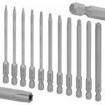 11 pices embouts longs torx bit set, embouts magntiques, longueur 100 mm 1 / 4 pouces  tige hexagonale, ...