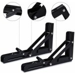 2pcs support d' tagres pliable noir support console pliable pour table etagere murale 50kg porteur ...