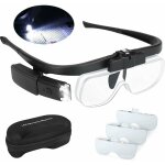 Lunette loupe eclairante led 2 lumires, loupe serre - tte pour lecture prcision travail horloger malvoyant ...