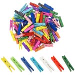 Pinces  linge colores en bois, 100 pcs mini pince  linge, clips photo en bois, mini pinces  linge ...