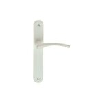 Alpertec - poign�e de porte absolu alu blanc sur plaque bec de cane