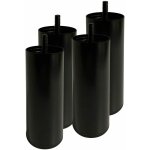 Altobuy - pillar - jeu de 4 pieds m�talliques noir 15cm pour sommier tapissier