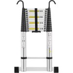 Aluminium �chelle pliante 5m t�lescopique pliable avec mains courantes amovibles et barre d'�quilibre, ...