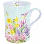 Jardin fleuri - tasse  th en porcelaine fine