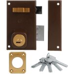 Amig serrure en applique et verrous 75 67 x 112 mm acier marron - droite
